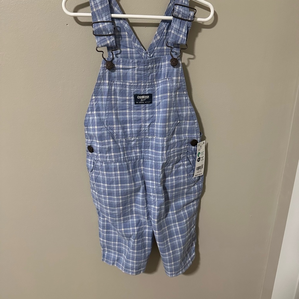 OshKosh B'gosh Light Blue Checkered Overalls